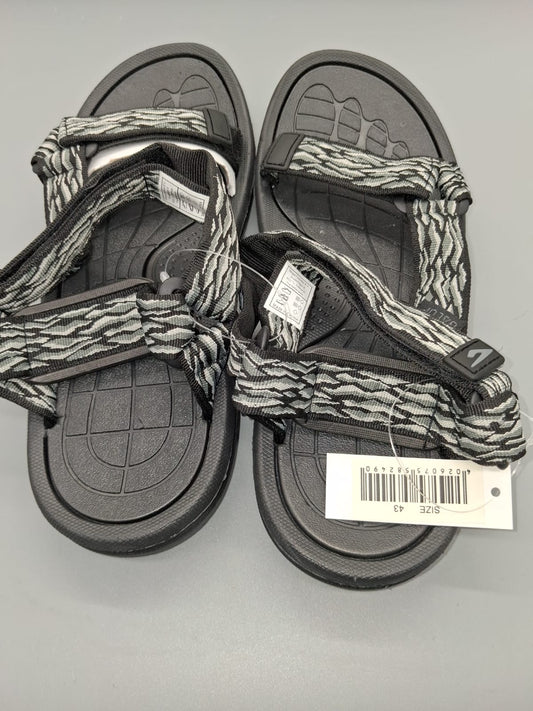 Herren Trekkingsandalen Grau Schwarz Riemen Etikett Gr. 43