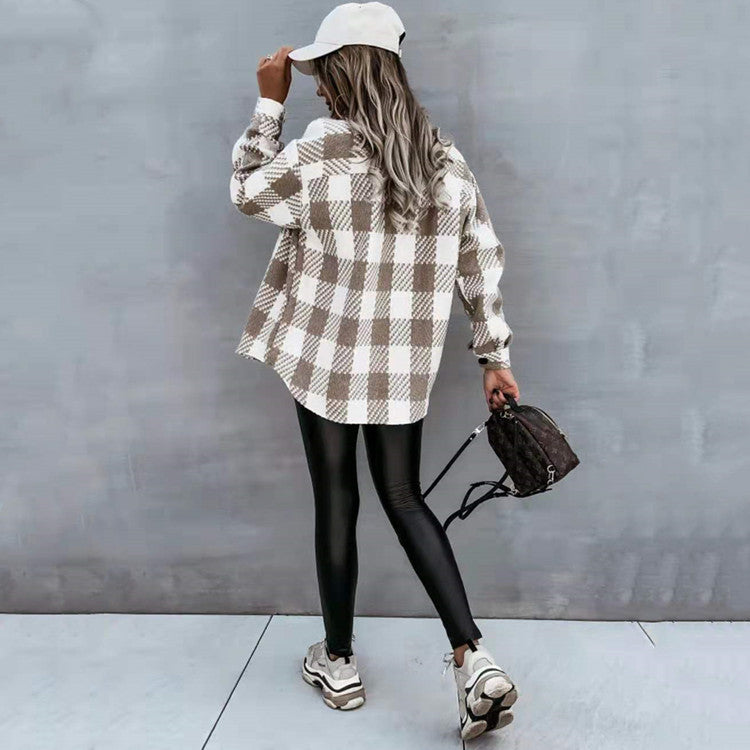 Karierte Hemdjacke für Damen – Bild 3