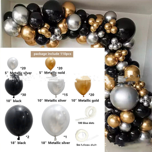 Ballongirlande in Schwarz-Gold, Ballonbogen-Set – Ansicht 2