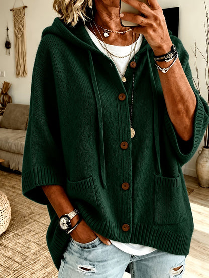 Damen Strickjacke mit Kapuze & Knopfleiste – Ansicht 11