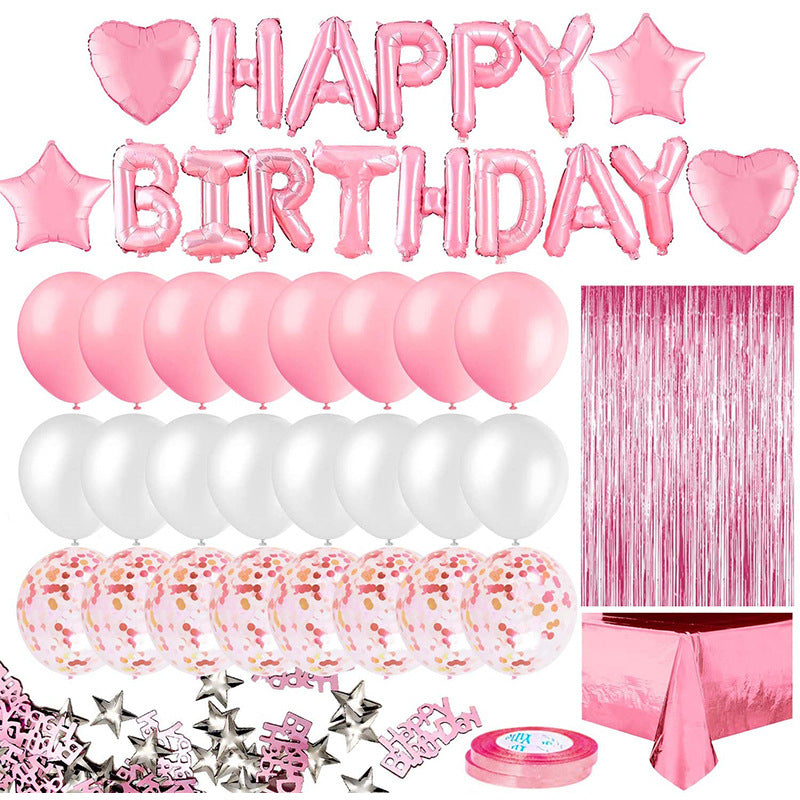 Party-Deko-Set mit Lametta-Tischvorhang und Ballons – Ansicht 4