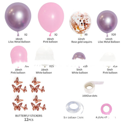 Ballongirlande in Metallic-Rosa und Flieder – Ansicht 5