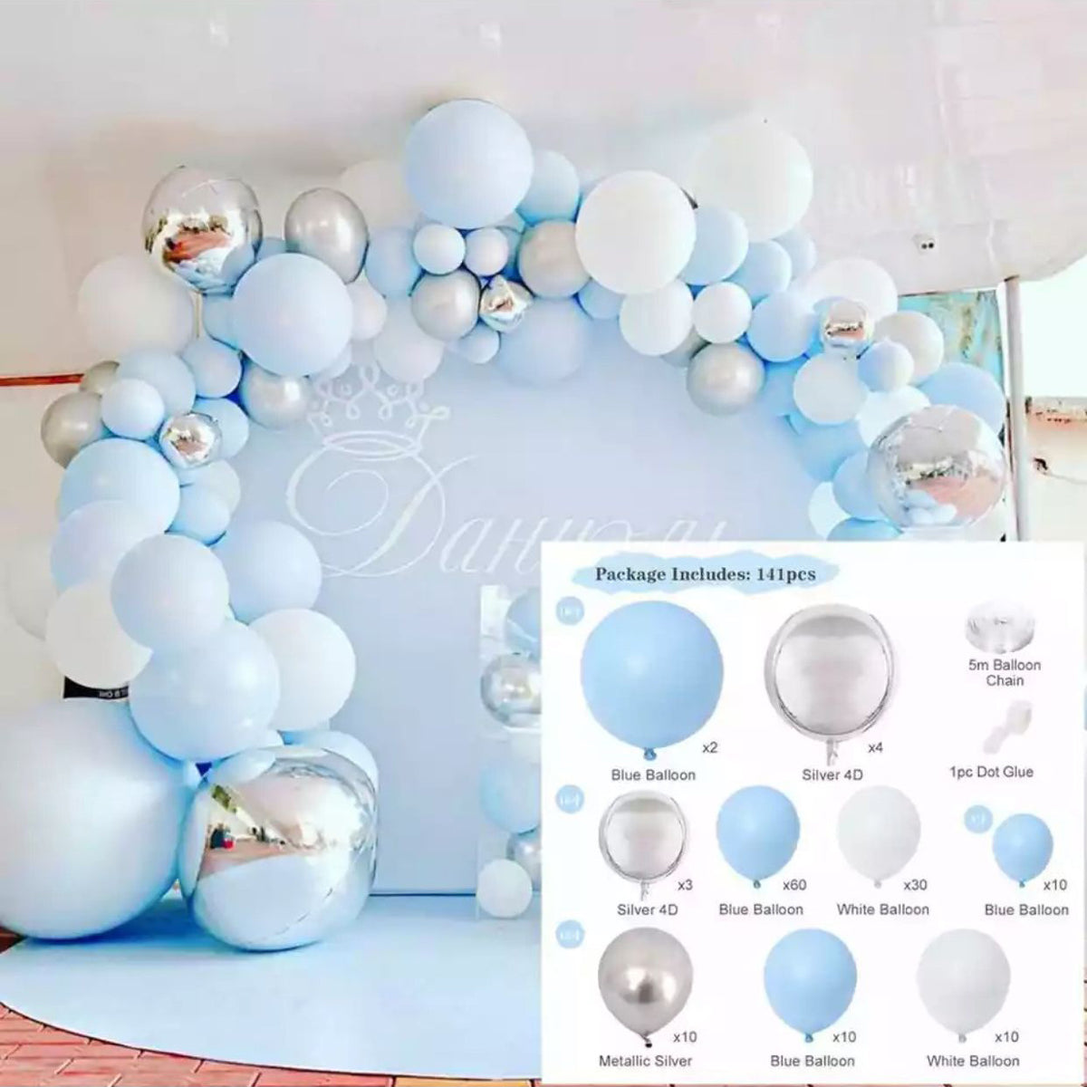 Ballongirlande Macaron, Ballonbogen-Set – Ansicht 14