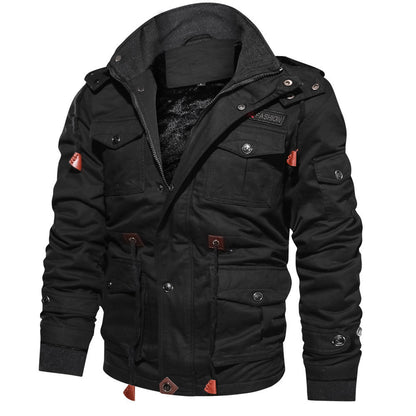 Herren Winterjacke mit abnehmbarer Kapuze, gefüttert – Ansicht 3