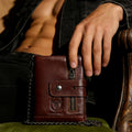 Herren Leder-Portemonnaie mit Handyhalter