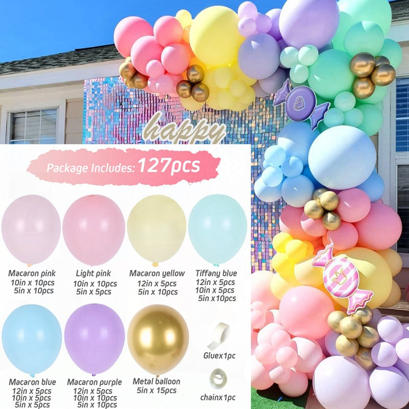 Ballongirlande in Metallic-Rosa und Flieder – Ansicht 3
