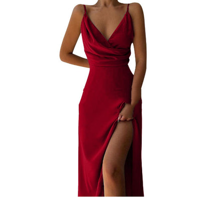 Trägerkleid mit V-Ausschnitt und Beinschlitz – Ansicht 11