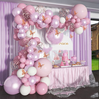 Ballongirlande in Metallic-Rosa und Flieder – Ansicht 1