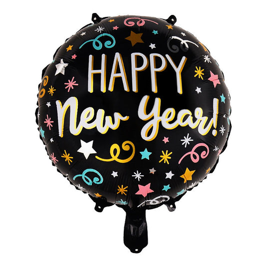 Folienballon Happy New Year, 18 Zoll, Silvester-Deko – Ansicht 1