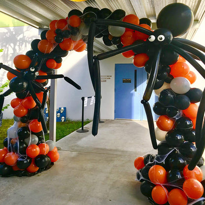 Halloween Ballongirlande Schwarz mit Spinnennetz – Ansicht 1