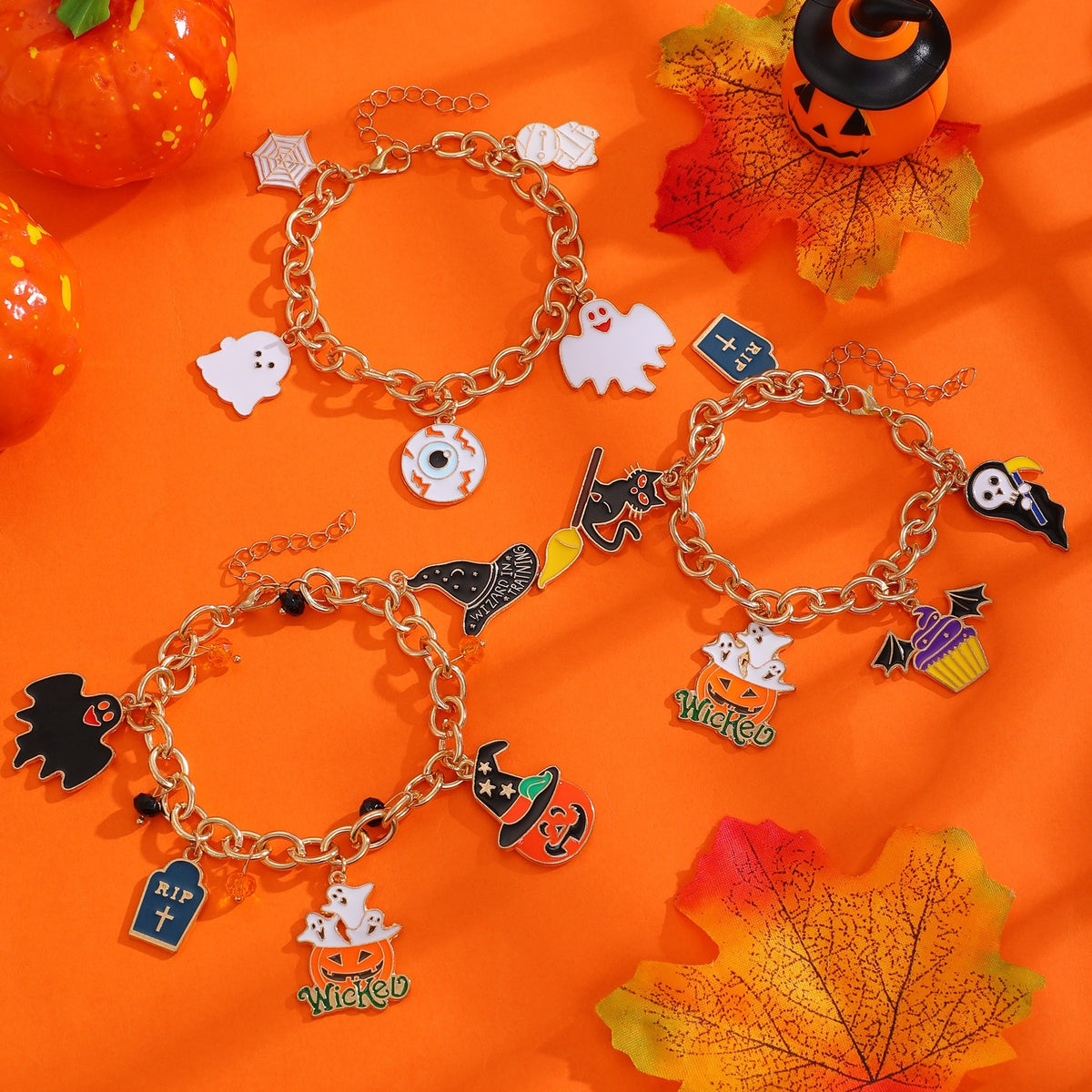 Halloween Armband Kürbis Geist