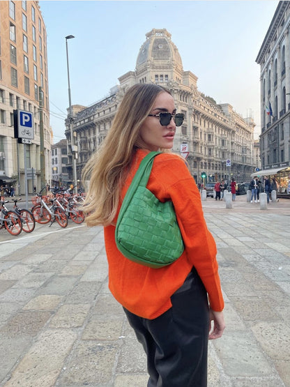Damen-Strickpullover mit Rundhals in Orange – Bild 4