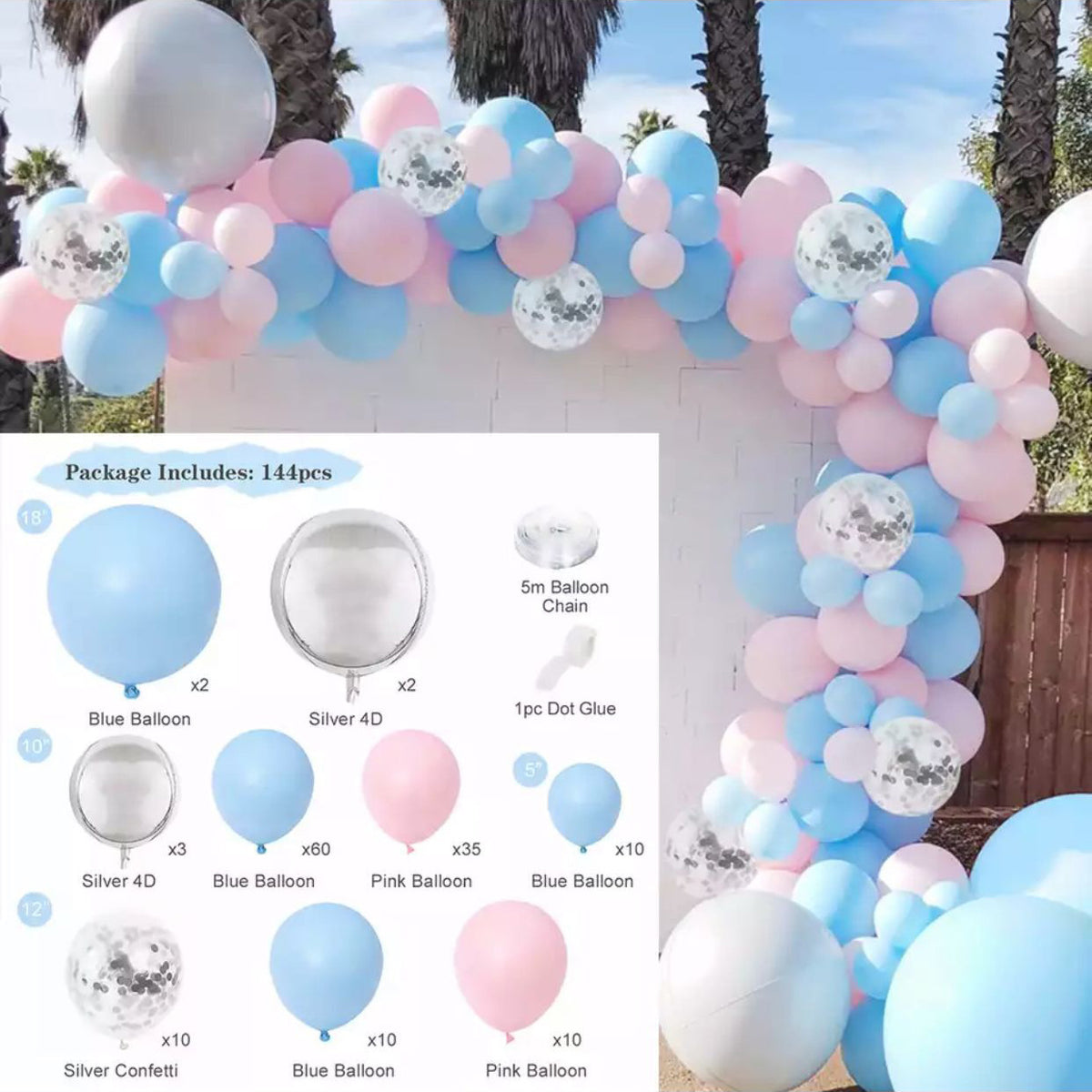 Ballongirlande Macaron, Ballonbogen-Set – Ansicht 15
