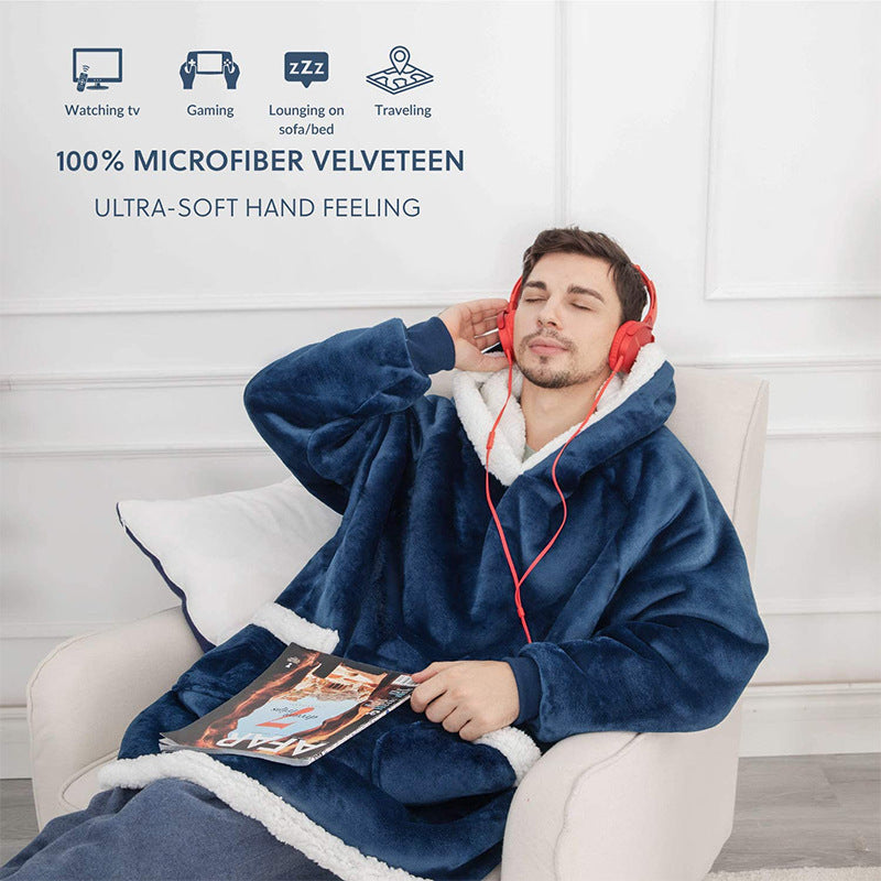 Übergroße Hoodie-Decke aus Fleece mit Kapuze – Bild 6