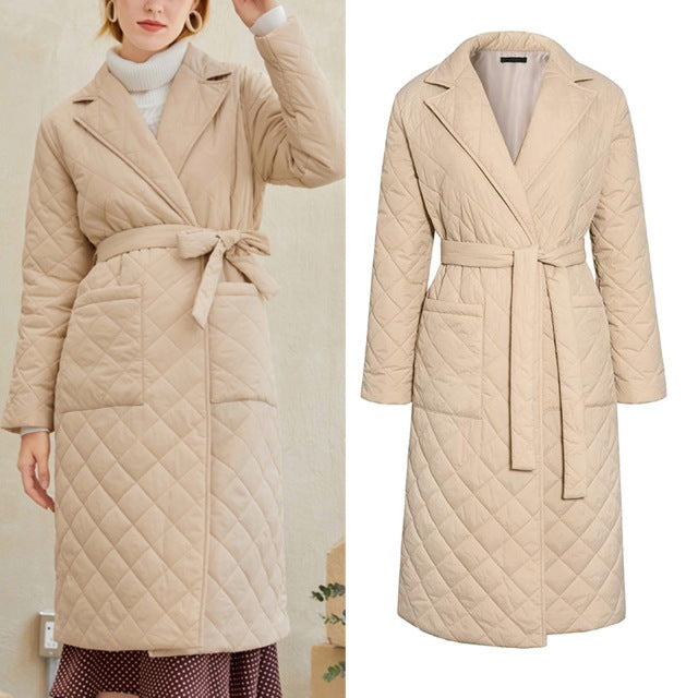 Lange Damen-Winterjacke im Streetwear-Stil