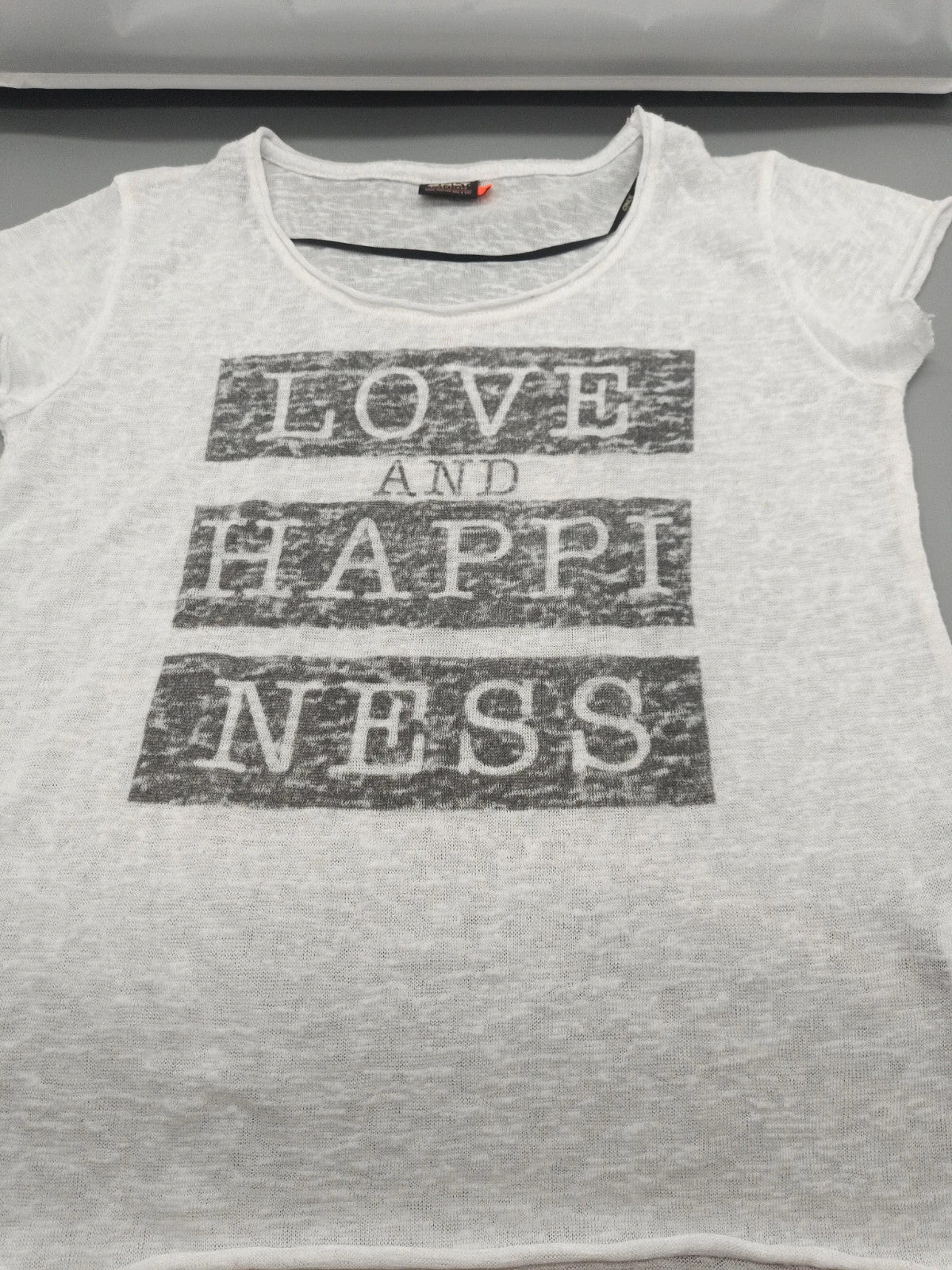 Weißes Only Essentials Damen-T-Shirt mit Aufdruck, Größe S