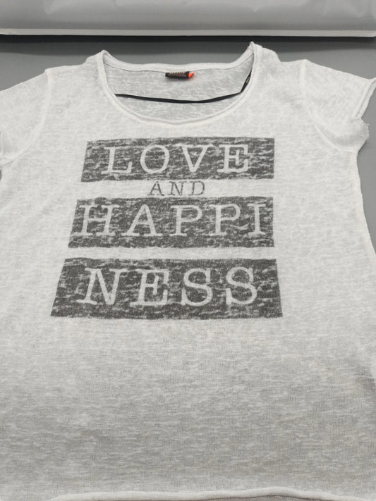 Weißes Only Essentials Damen-T-Shirt mit Aufdruck, Größe S