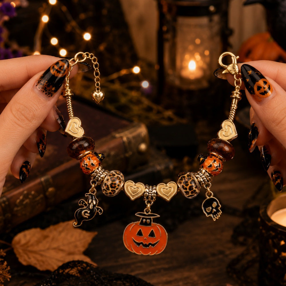 Halloween DIY Armband Hexe Kürbis