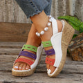 Plateau-Sandalen Colorblock