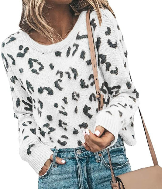 Damen-Strickpullover mit Leopardenmuster – Bild 2