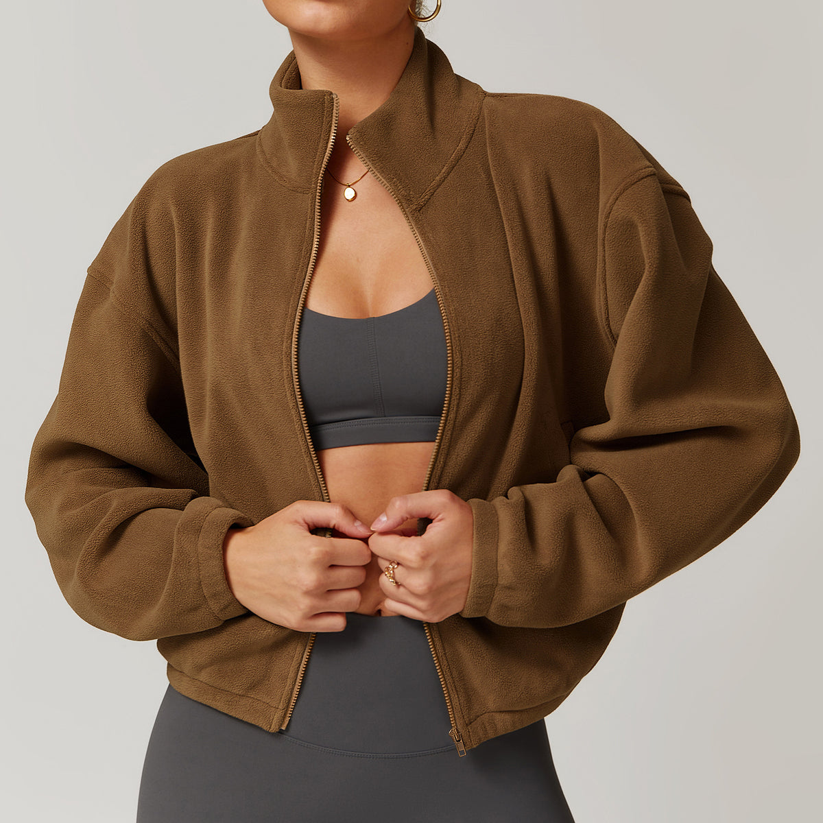 Damen-Teddyjacke in Lammfelloptik