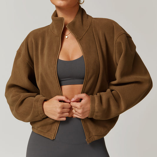 Damen-Teddyjacke in Lammfelloptik