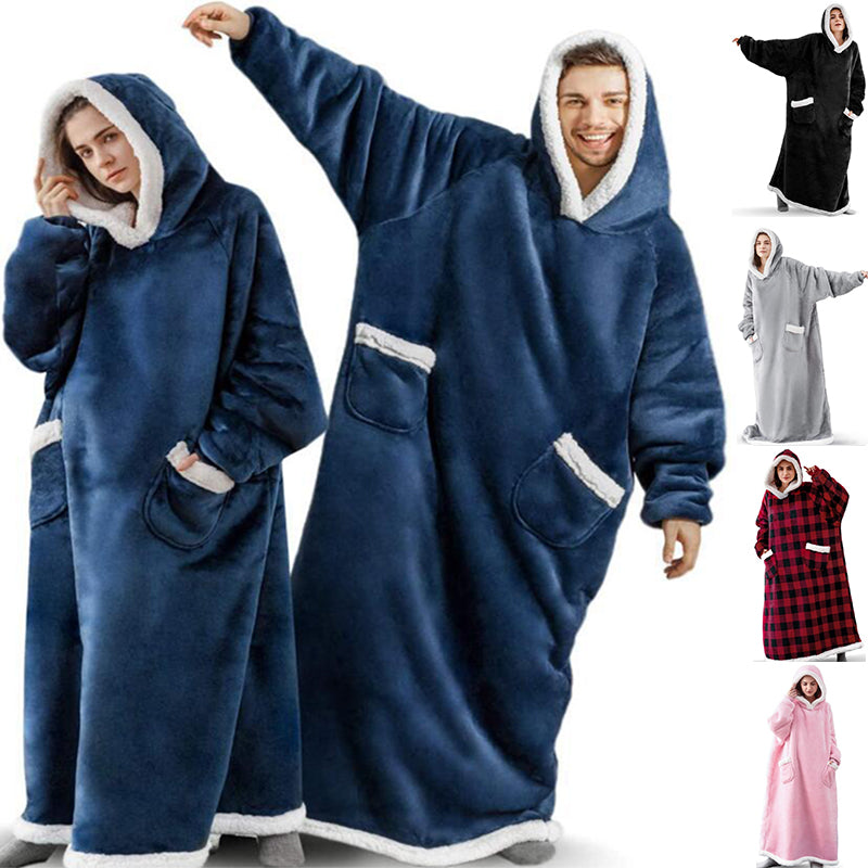 Übergroße Hoodie-Decke aus Fleece mit Kapuze