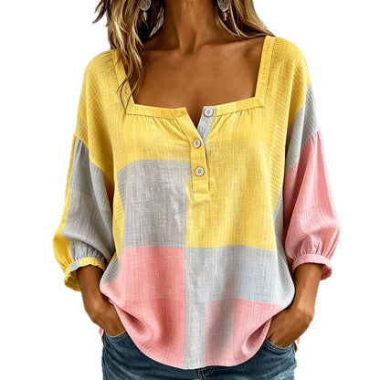 Damen Casual Loose-Fit Top mit eckigem Ausschnitt – Ansicht 4