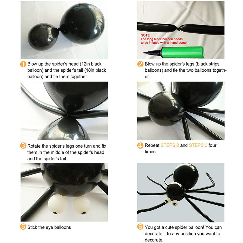 Halloween Ballongirlande Schwarz mit Spinnennetz – Ansicht 4