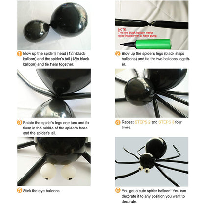 Halloween Ballongirlande Schwarz mit Spinnennetz – Ansicht 4