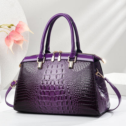 Lack-Handtasche Damen mit großem Fassungsvermögen
