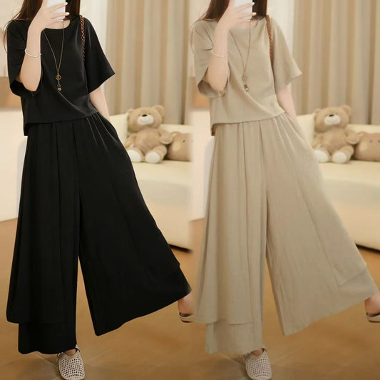 Set: elegantes Oberteil mit Culotte-Hose