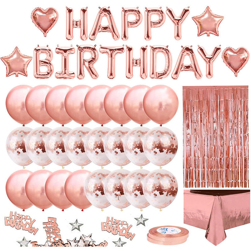 Party-Deko-Set mit Lametta-Tischvorhang und Ballons – Ansicht 2