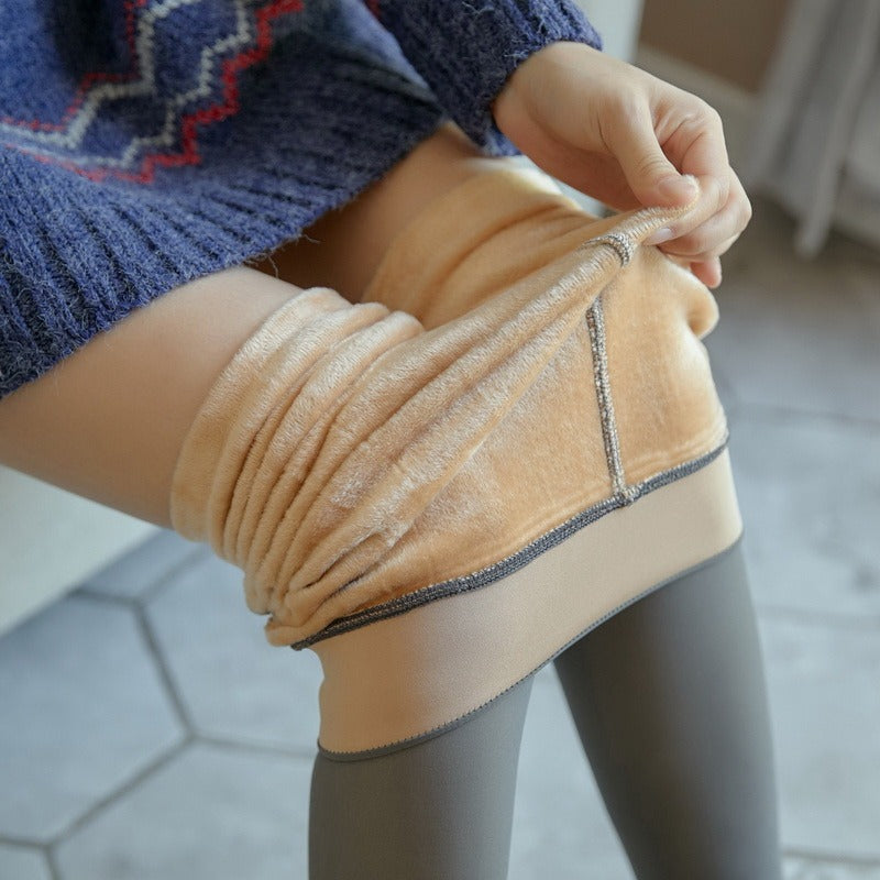 Thermostrumpfhose mit Fleecefutter und Nude-Effekt – Bild 6