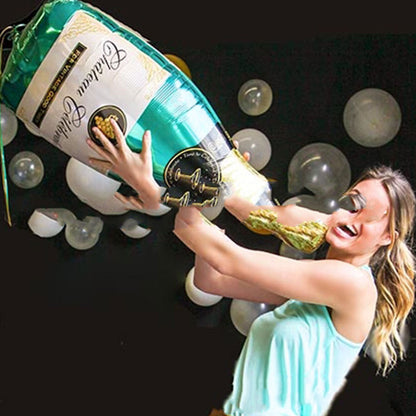 Folienballon-Set Sektflasche in Gold – Ansicht 2
