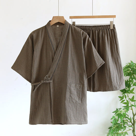 Baumwoll-Krepp Kimono-Set mit Shorts