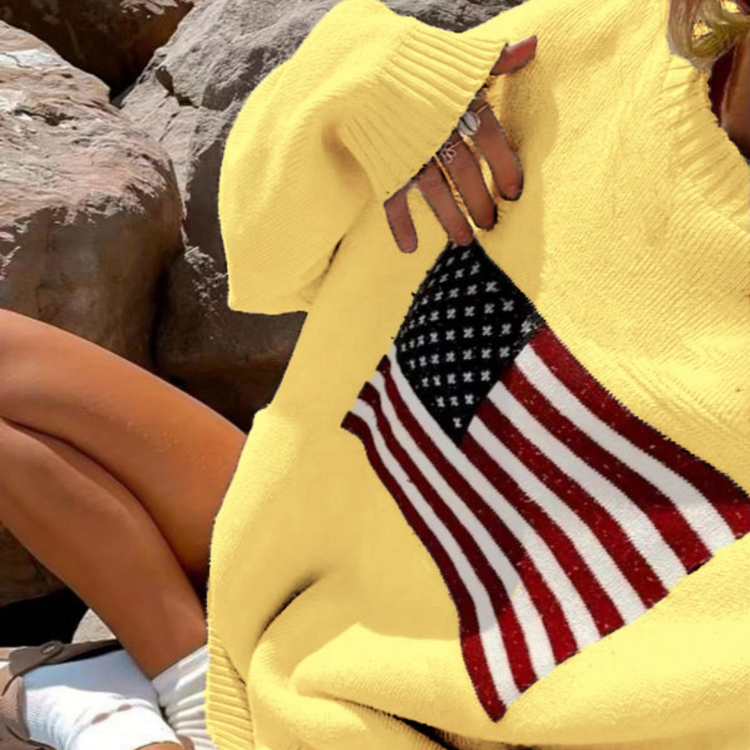 Retro Rundhals-Pullover
