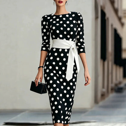 Polka-Dot Midikleid, Stoffdetail