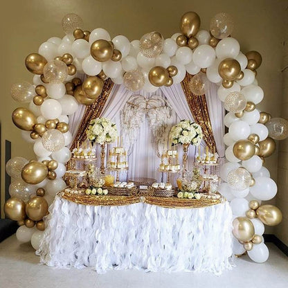 Ballongirlande in Weiß und Gold, Ballonbogen-Set – Ansicht 1