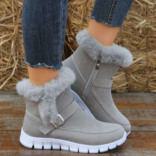 Gefütterte Damen-Stiefeletten mit Schnalle