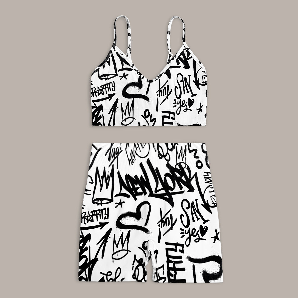 Bedrucktes Yoga-Sport-Top