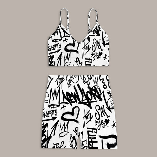 Bedrucktes Yoga-Sport-Top
