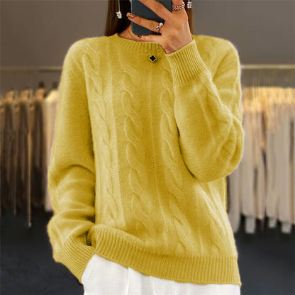 Damen-Zopfstrickpullover im Retro-Stil – Bild 4