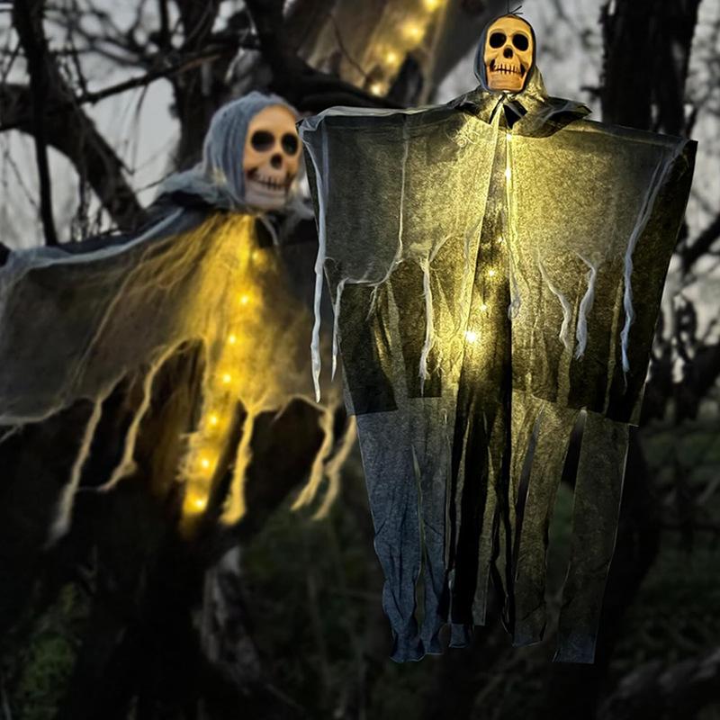 Halloween Hängegeist mit Totenkopf, ca. 85 cm – Ansicht 5