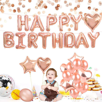 Happy-Birthday-Ballon-Set in Roségold mit Buchstabenballons – Ansicht 5