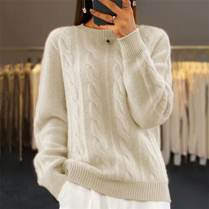 Damen-Zopfstrickpullover im Retro-Stil – Bild 8
