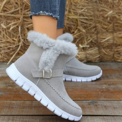 Gefütterte Damen-Stiefeletten mit Schnalle – Bild 5
