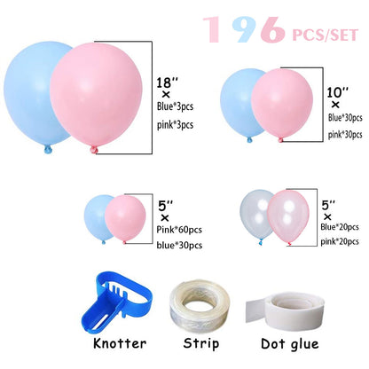 Gender-Reveal Ballongirlande in Rosa und Blau, Ballonbogen-Set – Ansicht 3