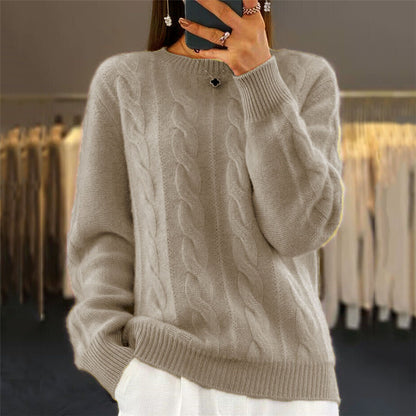 Damen-Zopfstrickpullover im Retro-Stil – Bild 7